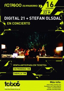 Concierto de Digital21 StefanOlsdal y sala Taboo (Madrid)